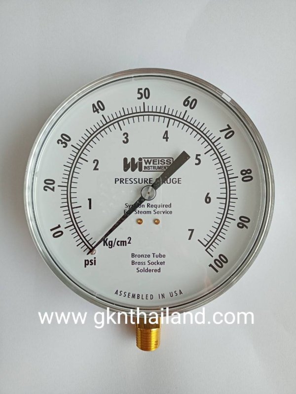 "WEISS" Pressure gauge Model 4CTS1 Range 0100 psi & 07 kg/cm2 Body
